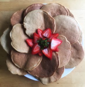 Golden Wheat and Molasses Pancakes - eggless, oil and dairy free.